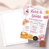 Meisje Roze Rise en Shine Verjaardagsfeest Kaart