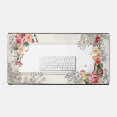  Meisje  Roze Rozen Bureaumat (Keyboard & Muis)