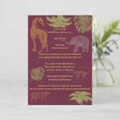 Meisje Roze Safari Baby shower Invitation Kaart (Staand voorkant)
