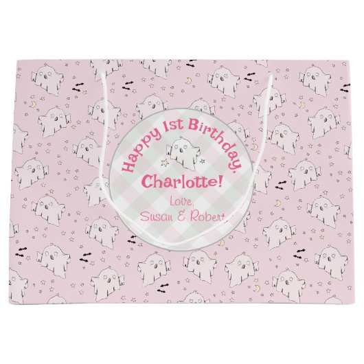 Meisje Roze Schattige Geesten Baby Halloween 1e Ve Groot Cadeauzakje (Voorkant)