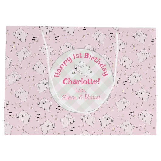 Meisje Roze Schattige Geesten Baby Halloween 1e Ve Groot Cadeauzakje (Achterkant)