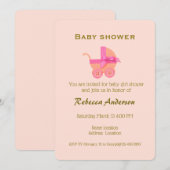 Meisje Roze Stoel, Gouden Typografie op Perzik Roz Kaart (Voorkant / Achterkant)