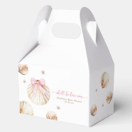 Meisje Roze Strik Schelp Baby Shower Bedankdoosjes
