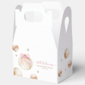 Meisje Roze Strik Schelp Baby Shower Bedankdoosjes (Open)