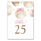 Meisje Roze Strik Schelp Baby Shower Tafelnummer (Voorkant)