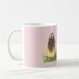 Meisje Roze Strik Sommige Konijn Houdt Van Jou Koffiemok