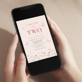 Meisje Roze Tweede verjaardag Kaart