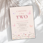 Meisje Roze Tweede verjaardag Kaart