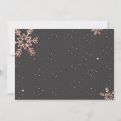 Meisje Roze Winter Onederland Uitnodiging (Achterkant)