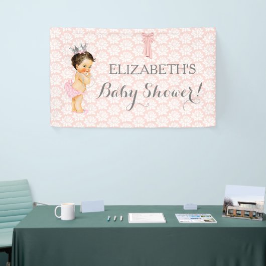  meisje Roze wit en grijs Spandoek (Beurs)