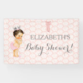  meisje Roze wit en grijs Spandoek (Horizontaal)