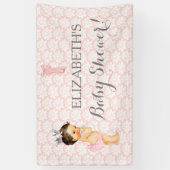  meisje Roze wit en grijs Spandoek (Verticaal)