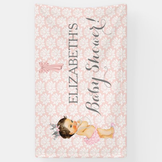 meisje Roze wit en grijs Spandoek (Verticaal)