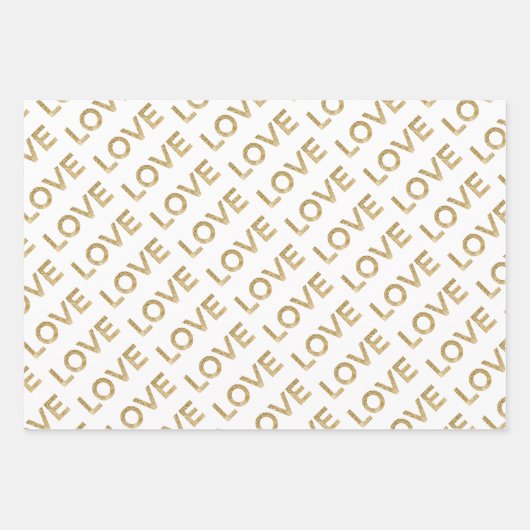 Meisje Roze Wit Goud Glitz Wit Liefde Inpakpapier Vel (Voorkant 3)