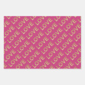 Meisje Roze Wit Goud Glitz Wit Liefde Inpakpapier Vel (Voorkant 2)