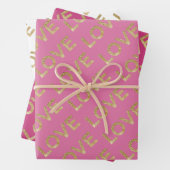 Meisje Roze Wit Goud Glitz Wit Liefde Inpakpapier Vel (In situ)