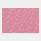 Meisje Roze Wit Goud Glitz Wit Liefde Inpakpapier Vel (Voorkant)