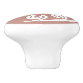 Meisje Roze-Wit Natuur-geïnspireerd Varen Frond Cu Keramische Knop (Zijkant)