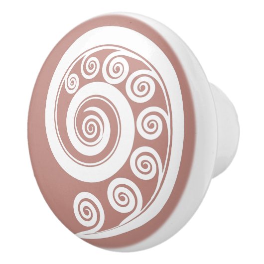 Meisje Roze-Wit Natuur-geïnspireerd Varen Frond Cu Keramische Knop (Rechts)