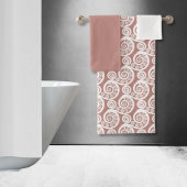 Meisje Roze-Wit Natuur Geïnspireerd Varen Leaf Cur Bad Handdoek