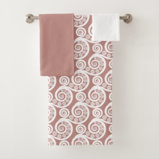 Meisje Roze-Wit Natuur Geïnspireerd Varen Leaf Cur Bad Handdoek (Insitu)