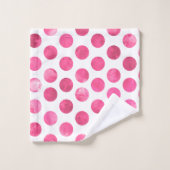 Meisje roze wit polka stippen modern trendy bad handdoek (Wasdoekje)