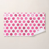 Meisje roze wit polka stippen modern trendy bad handdoek (Handdoek)