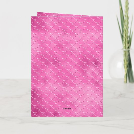  Meisje Roze Zeemeermin Kaart (Achterkant)