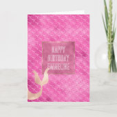  Meisje Roze Zeemeermin Kaart (Voorkant)