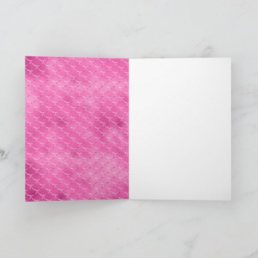 Meisje Roze Zeemeermin Kaart (Binnen)