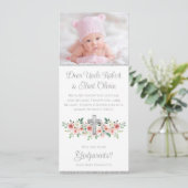 Meisje Roze Zilver Waterverf Cross Godparent Kaart (Staand voorkant)