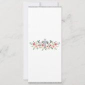 Meisje Roze Zilver Waterverf Cross Godparent Kaart (Achterkant)