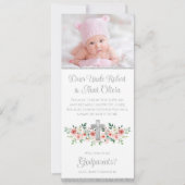 Meisje Roze Zilver Waterverf Cross Godparent Kaart (Voorkant)