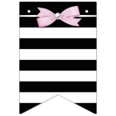 Meisje Roze Zwart Baby shower Vlaggetjes (Tweede vlag)