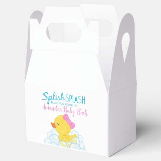 Meisje Rubber Duck Baby shower Favor Box Bedankdoosjes (Geopend)