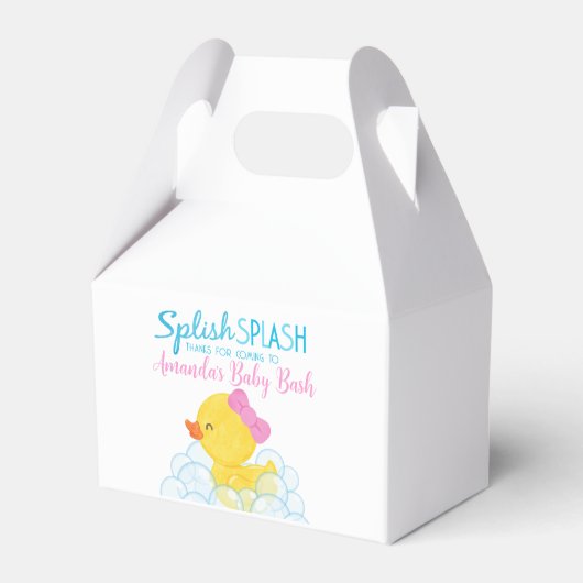 Meisje Rubber Duck Baby shower Favor Box Bedankdoosjes (Voorkant Zijde)