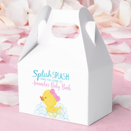 Meisje Rubber Duck Baby shower Favor Box Bedankdoosjes