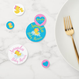 Meisje Rubber Duck Gepersonaliseerd Baby shower Co Confetti