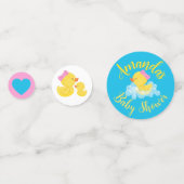 Meisje Rubber Duck Gepersonaliseerd Baby shower Co Confetti (Voorkanten)