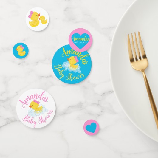 Meisje Rubber Duck Gepersonaliseerd Baby shower Co Confetti (Groep)