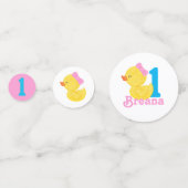 Meisje Rubber Duck Gepersonaliseerde Verjaardag Co Confetti (Voorkanten)