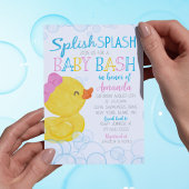 Meisje Rubber Duck Splish Splash Baby shower Kaart