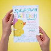 Meisje Rubber Duck Splish Splash Baby shower Kaart