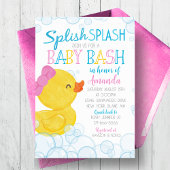 Meisje Rubber Duck Splish Splash Baby shower Kaart