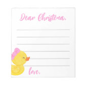 Meisje Rubber Duck Time Capsule / Advies Notitiebl Notitieblok (Voorkant)