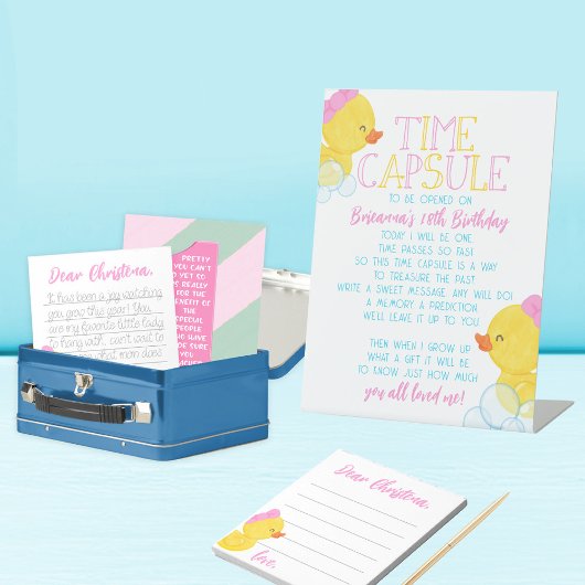 Meisje Rubber Duck Time Capsule / Advies Notitiebl Notitieblok