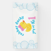 Meisje Rubber Ducky 1e Verjaardagsfeestje Spandoek (Verticaal)
