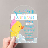 Meisje Rubber Ducky Baby shower Acryluitnodiging Acryl Uitnodigingen (Insitu (Draagbaar))