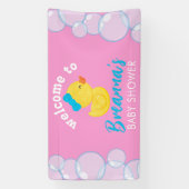 Meisje Rubber Ducky Baby shower Welkom opknoping Spandoek (Verticaal)