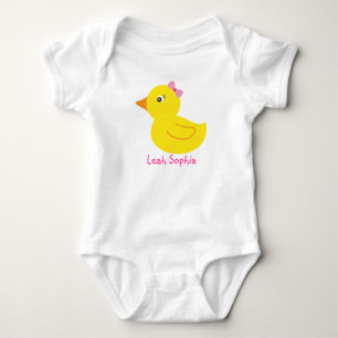 Meisje Rubber Ducky Duck Gepersonaliseerde Baby T- Romper
